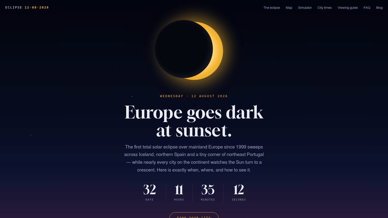 Screenshot from https://2026eclipse.live