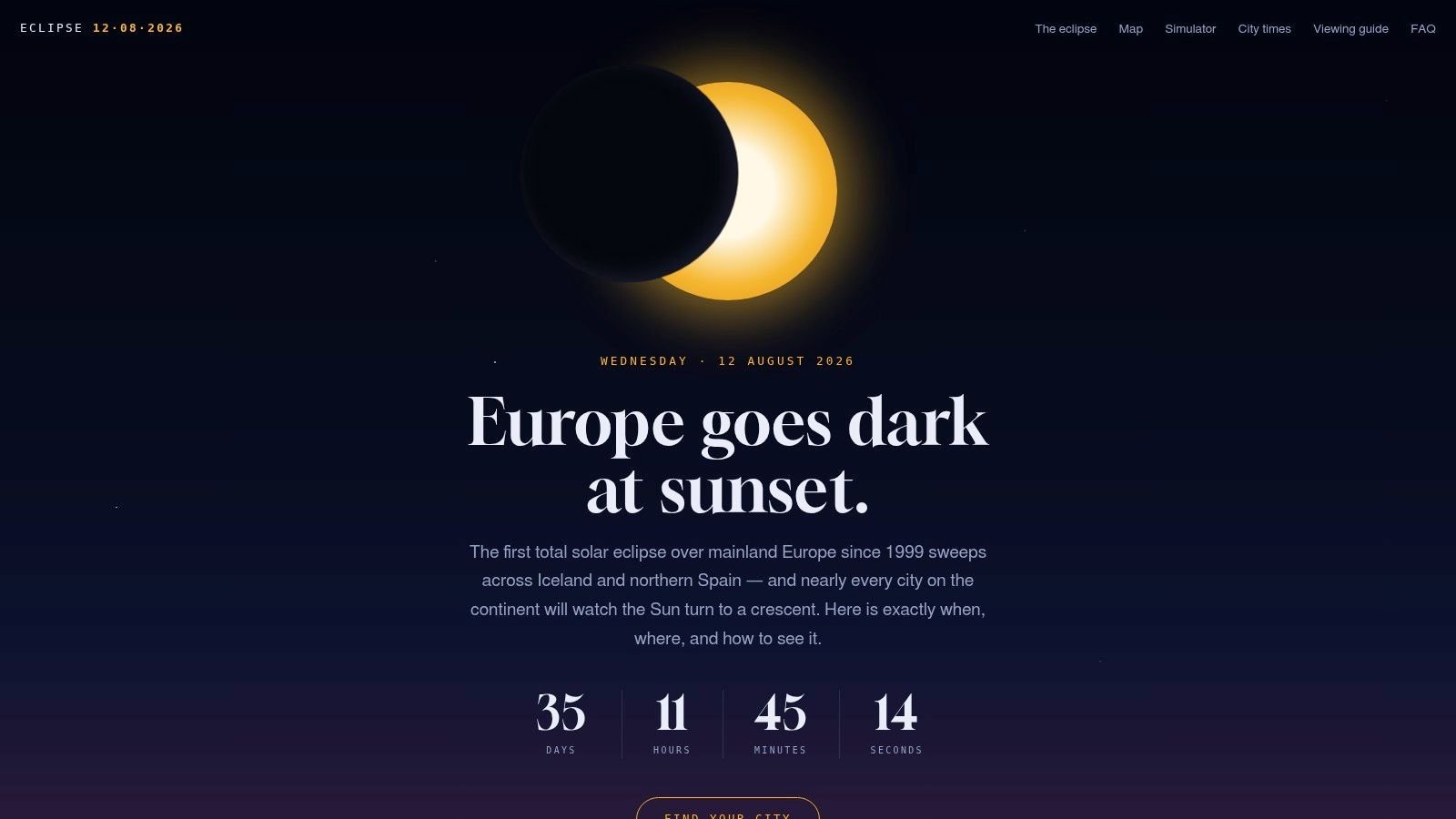 Screenshot from https://2026eclipse.live