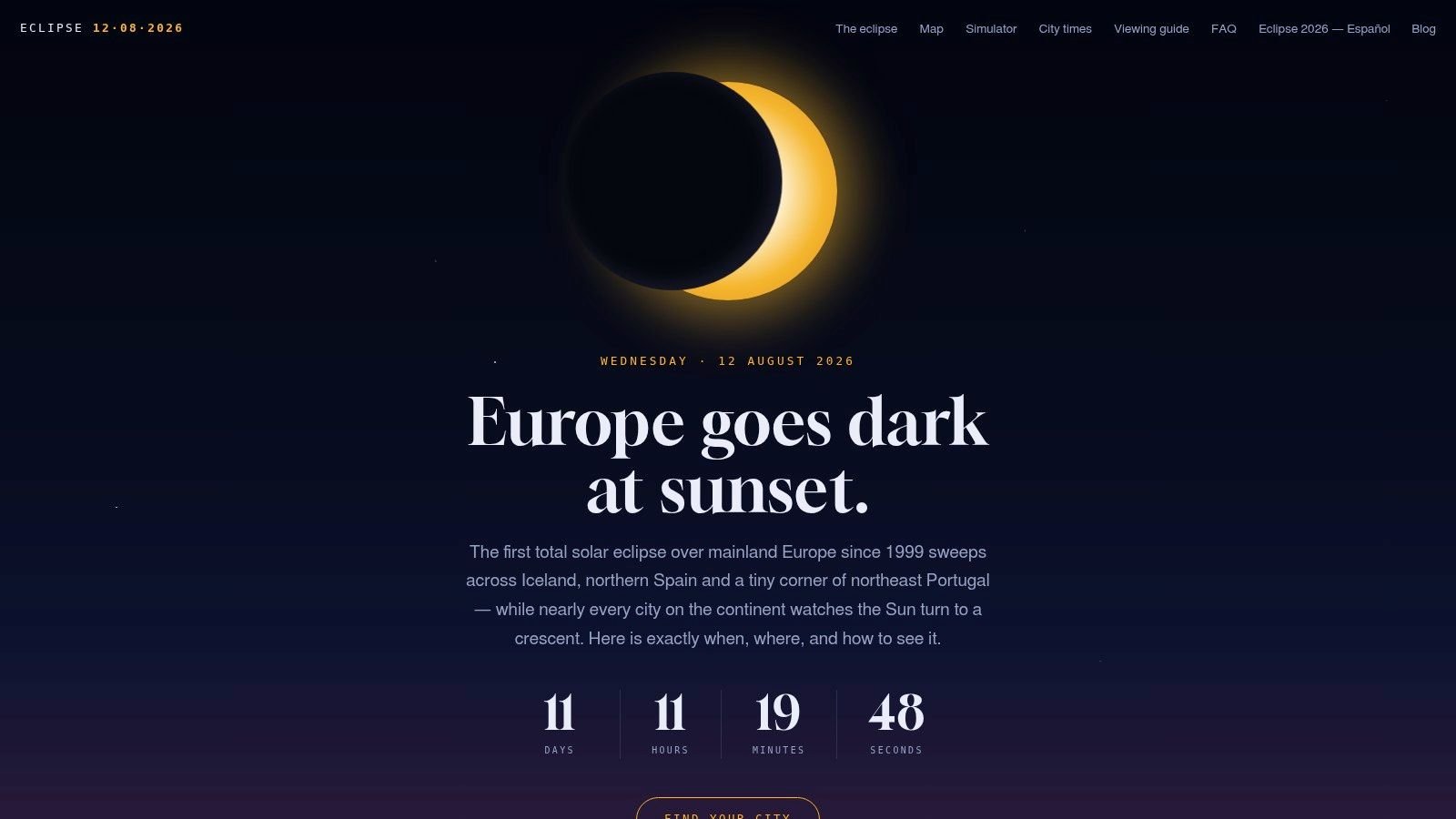 Screenshot from https://2026eclipse.live