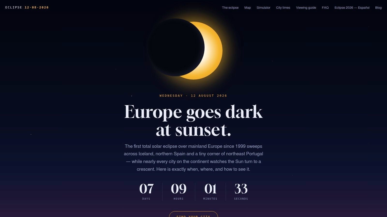 Screenshot from https://2026eclipse.live